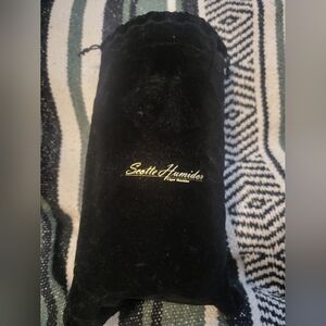 Black Leather Wrapped SCOTTE HUMIDOR / CIGAR HUMIDOR Very Good Condition